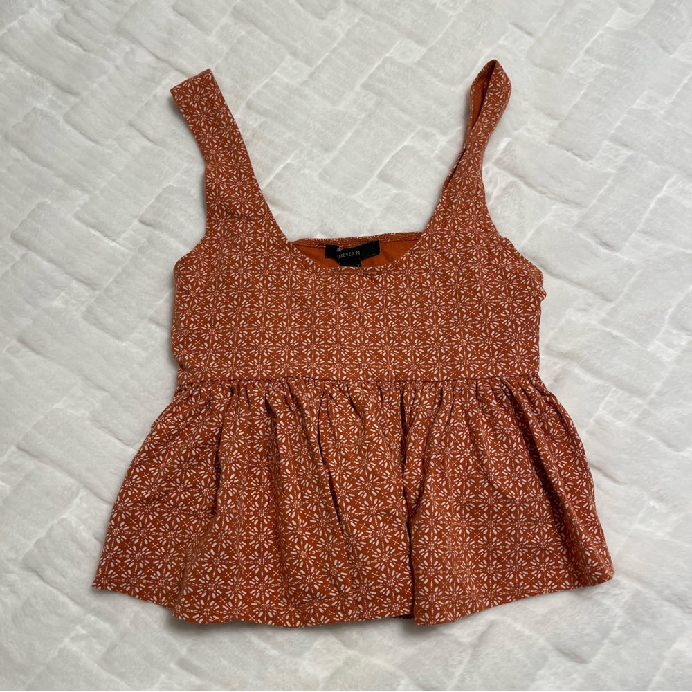 Women's Orange Patterned Top